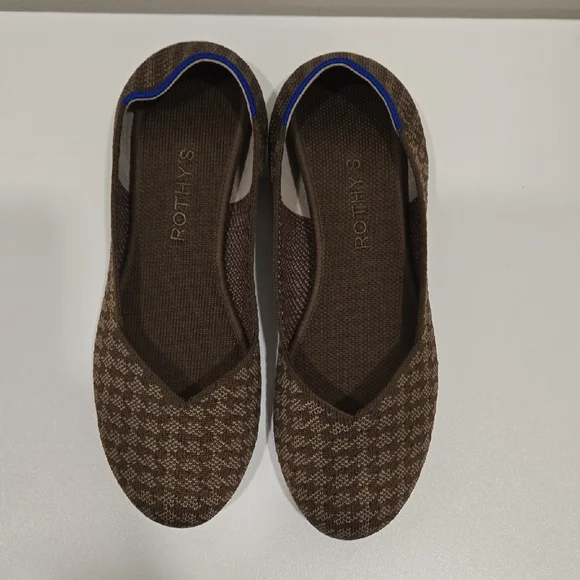 Rothy's Houndstooth Brown Slip-Ons - Picture 1 of 8
